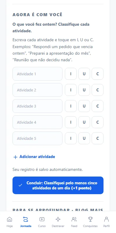Tela do app: Você executa ali dentro